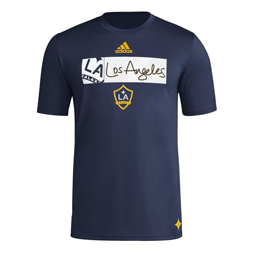 Adidas Men's LA Galaxy MLS Short Sleeve T-Shirt, Blue Galaxy, Medium
