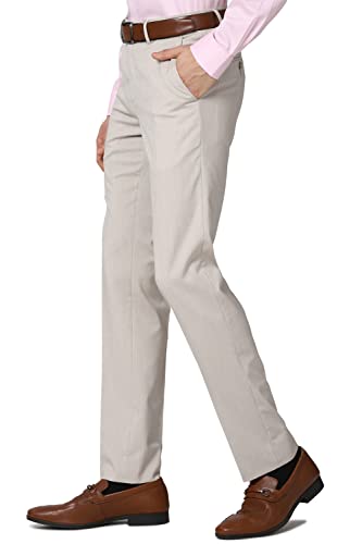 Image of Peter England Men Slim Fit Polyester Blend Work Utility Pants