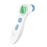 Fieberthermometer für Babys Kinder und Erwachsene, kontaktloses Stirnthermometer Infrarot Digital Thermometer mit sofortiger genauer Ablesung, Fieberalarm, weiß