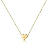 Turandoss Valentines Day Gifts - Dainty 14K Gold Plated Heart Initial A Necklaces Tiny Heart Necklace Birthday Valentines Day Gifts for Her Women Jewelry