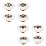 8 Rodamientos de Mampara de Ducha. Ruedas con Diámetro 20 mm. Incompatible con soportes, instalación directo al vidrio.