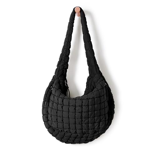 Image of ODODOS Quilted Carryall Tote Bag for Women Crossbody Hobo Lightweight Padding Shoulder Bag