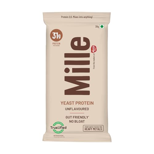 Image of Mille Plant Protein Powder | 31g Protein /Scoop - Unflavoured | Made with Fermented Yeast Protein | No Bloat Vegan Heat-Stable | Has All 9 Essential Amino Acids | Mixes into Any Dish | 38g Trial Pack