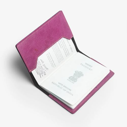 Image of ncgifts Customised Leather Passport Holder: Personalised Name & Charm for Men & Women - Unique Travel Gift, Document Organiser, Boarding Pass Holder, Customised Gifts for Men & Women (Lavender)