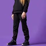 Joggers for Boys & Girls – Jogging Bottoms with Drawstring & Cuffed Ankle, PE & School Trousers for Kids – Comfortable & Breathable Unisex Sweatpants, Tracksuit Bottoms – Black, 2 Pack(13-14 Yrs) - Image 8