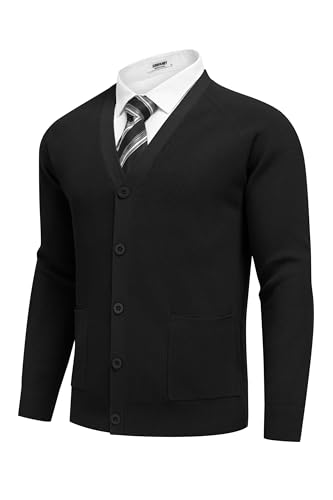 COOFANDY Men's Cardigan Sweaters with Button Lightweight Casual V Neck Long Sleeve Pockets Knitted Sweater4