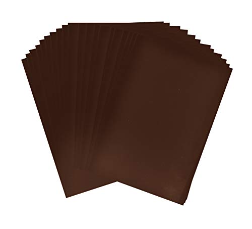 Mandala Crafts 20 Pieces Brown Self Adhesive Felt Sheets with Sticky Backing - 9x12 Inch Adhesive Backed Stick-On Velvet Fabric Sheets for Crafts, DIY, and Drawer Liners