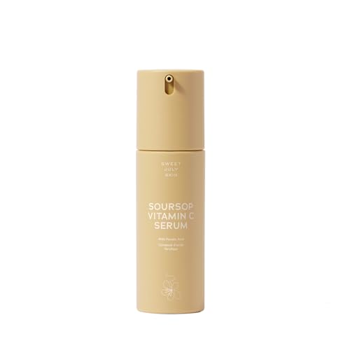 SWEET JULY SKIN Soursop Vitamin C Serum - Soursop Ferulic Acid & Green Tea Daily Face Serum for All Skin Types Hydrating Firming Improves Dullness Clean & Fragrance Free 1 Fl. oz