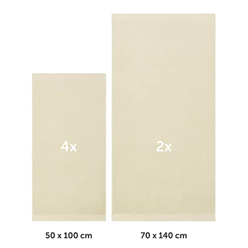 Blumtal Premium Frottier Handtücher Set 4 teilig 100% Baumwolle - Oeko-TEX zertifiziertes Badetuch 2X (70x140 cm) + Towel 4X (50x100 cm)… – Ansicht 2