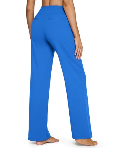 Image of G4Free EverGoing Yoga Pants Women Wide Leg Pants with Pockets High Waist Stretch Dress Casual Sweatpants Petite /Regular /Tall
