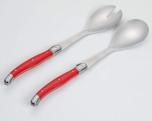 FlyingColors Laguiole Stainless Steel Flatware Set. Multicolor Handles, Wooden Storage Box, 34 Pieces