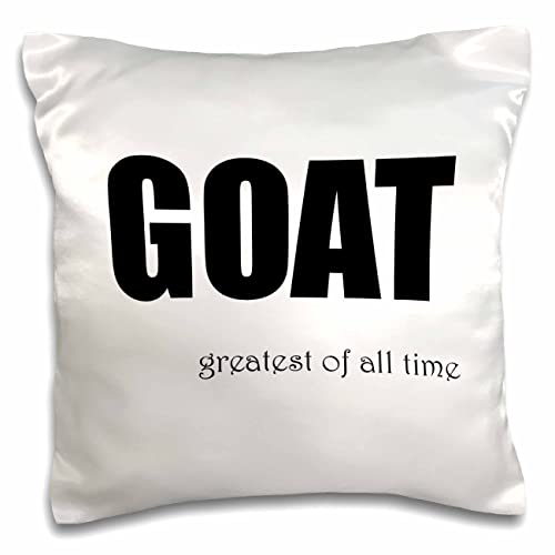 3dRose Carrie Merchant Image of Goat Greatest of All time (pc-309554-1) Pillow Case, White