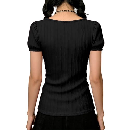 Image of Fairy Grunge Y2k Shirts Vintage Crop Tops Short Sleeve Girls Slim Fit Tees