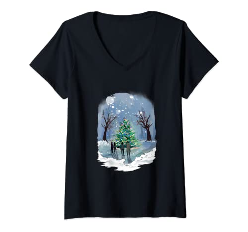 Femme Décoration unique pour sapin de Noël T-Shirt avec Col en V Cover