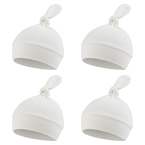 Cappello da ospedale per neonato, per autunno e inverno, con fiocco, 0-3 mesi, Set di 4 - C, 0-3 Mesi