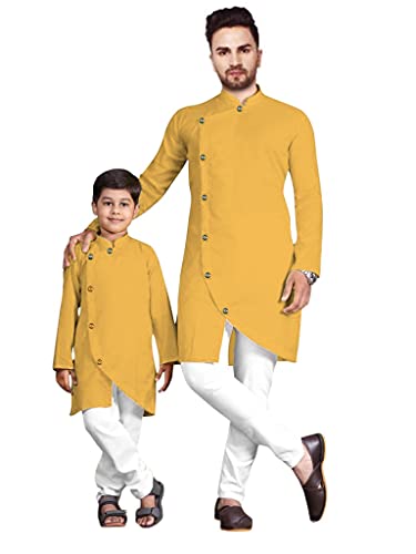 Image of Men's Cotton Blend Kurta Pyjama Set