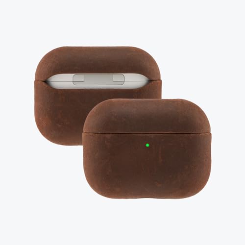 Étui AirPods Pro 3 cuir véritable coque protection intégrale marron