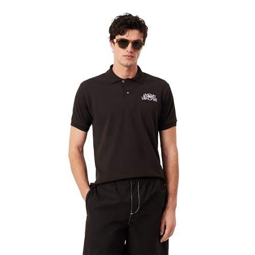 Image of Lacoste Mens Cotton Classic Fit Short Sleeve Graphic Branding Polo Shirt