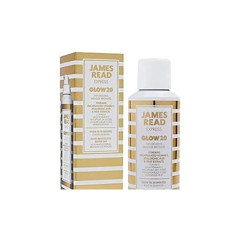 JAMES READ Glow20 Express Instant Tan Mousse for the Body, Light to Medium Tone, 200 ml, Brown Cover