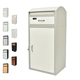 Fkstyle【工事不要！大容量ポスト一体型】宅配ボックス 郵便ポスト付き 110L/70L 角型設計 0.7mm厚亜鉛メッキ鋼板 ダイヤル錠＆キーロック式 防犯対策 印鑑ホルダー搭載 雨除けひさし 簡単設置 置き型