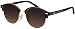Produktbild Sonnenbrille Halbrahmen La Optica UV 400 Unisex Damen Herren Rund Round - Vintage Retro Schwarz Gold (Gläser: Braun Verlaufstönung)