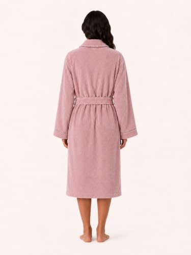 Image of RANGOLI Sunshine 100% Cotton Bathrobes For Women, 500 GSM Free Size Bath Robe With Rope,Ultra-soft, Lightweight & Highly Absorbent Luxurious Bath Gown /Bath Robe