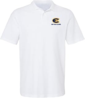 Official NCAA Men's 100% Cotton Knit Polo Short Sleeve Shirt Primary Logo Collection, White