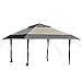 Outsunny Cenador Plegable 4x4 m Carpa de jardín con Doble Techo Altura Ajustable con Bolsa de Transporte de Acero Tela Oxford Protección UV para Fiestas Bodas Caqui y Café