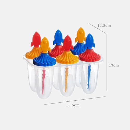 Image of TASTIC 6 Cavity Plastic Reusable Food Grade Material Homemade Frozen ICE Candy Maker, ICE Cream Mould, Popsicle Mould, Icemaker, KULFI Maker, Moulds for All Age (Multicolor) (Multicolor)