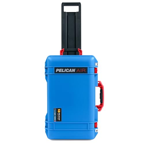 Image of Electric Blue Pelican 1535 Air Carry-on Case - Comes empty - Red Handles & Latches.