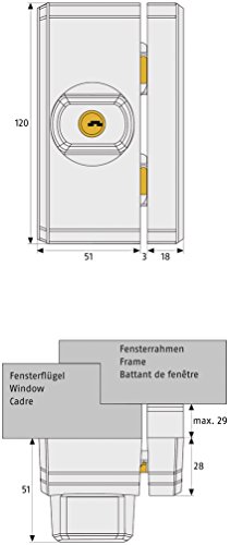 ABUS Fenster-Zusatzsicherung FTS96 AL0125 - Fensterschloss 2 verkrallenden Stahlriegeln, gleichschließend - ABUS-Sicherheitslevel 10 - 31747 - Weiß