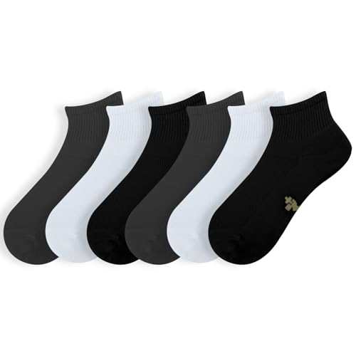 Image of +MD Bamboo Viscose Ankle Socks for Women and Men, Smell Control Breathable Cushioned Sole Casual 6 Pairs