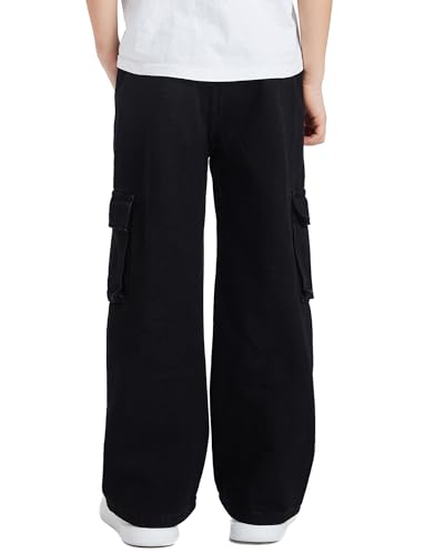 Boys Baggy Jeans Elastic Waist Loose Denim Pant Soft Cotton Trousers Fashion Straight Pants Streetwear 8-12 Years2