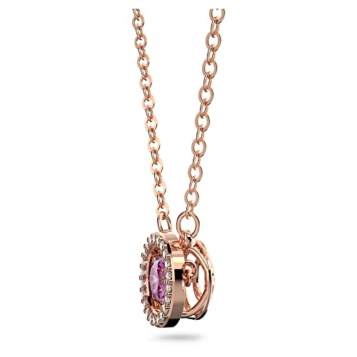 Swarovski Sparkling Dance pendant, Purple, Rose-gold tone Finish4