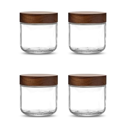 Danmu 12 oz Overnight Oats Containers with Lids Glass Jars with Lids 4 Pack