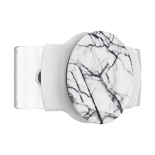 PopSockets: PopGrip Slide Stretch Nicht Haftender Handygriff & Stand mit Austauschbarem PopTop nur für Handys mit Abgerundeter Hülle - Dove White Marble
