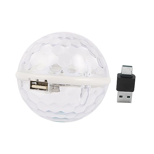 Lurrose 1Pc USB LED Stage Light Disco Ball Lamp with Voice Control Portable Lamp for Parties Karaoke Weddings and Home Decor RGB Lighting Effects Easy to Use