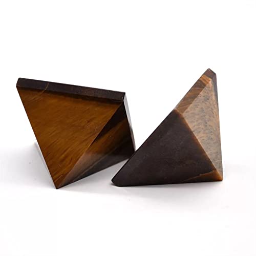 Pyramide oeil de tigre jaune pour décorer un bureau zen et moderne