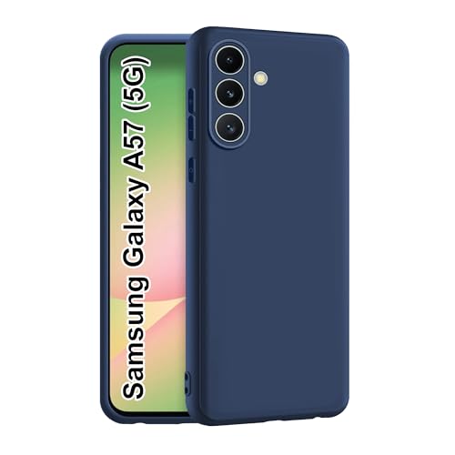 Image of CEDO Back Cover for Samsung Galaxy A57 (5G) | Camera Bump Protection & Inner Velvet Fabric Lining | Ultra Slim Matte Soft Rubberised Case Cover (Blue)