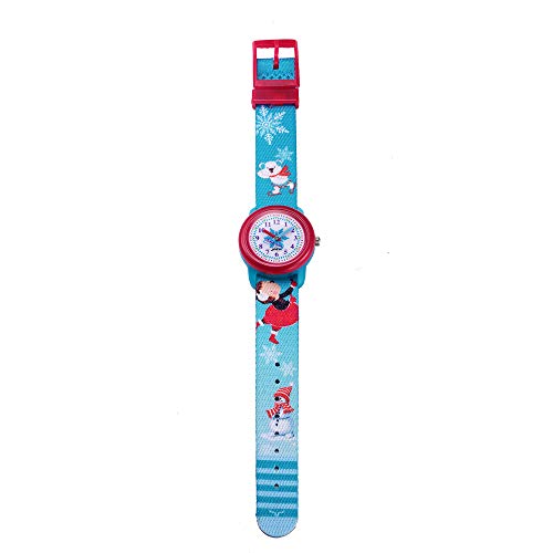 Toddler Girls Kids Children Watch,3D Cute Cartoon Breathable Fabric Band Japanese-Quartz Wristwatches Time Teacher Gifts Watches for Kids Girls Toddlers (Snowman)4