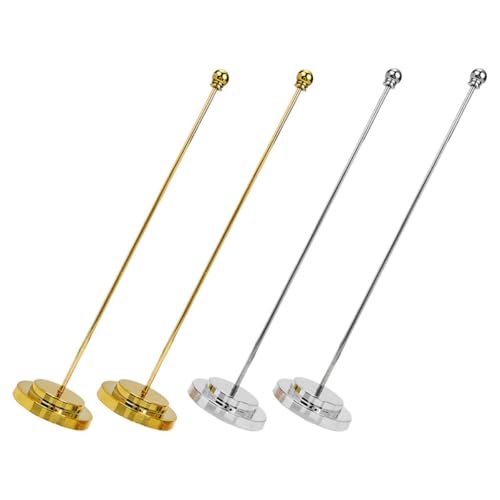 Base stable dorée et argentée pour fixer les petits drapeaux sans basculer - 2