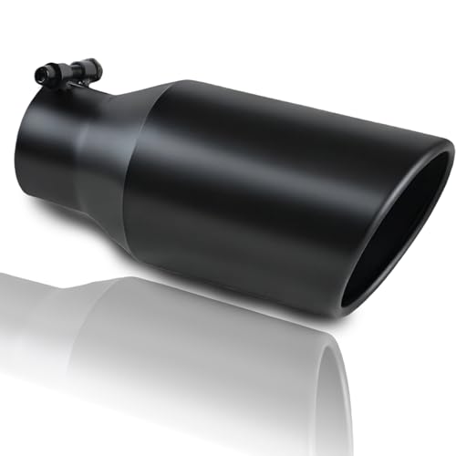 Image of 2.5 inch Inlet Exhaust Tip, 4 inch Outlet 9 inch Long Coated Rolled Edge