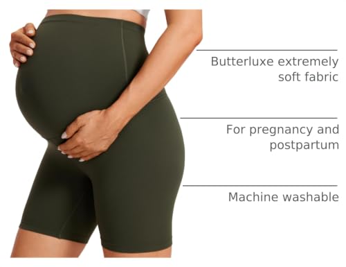 Image of CRZ YOGA Maternity Biker Shorts 6 inch | Butterluxe, Extremely Soft, Gentle Compression, Yoga, Super High Rise, U-shaped Belly, Pregnancy and Postpartum