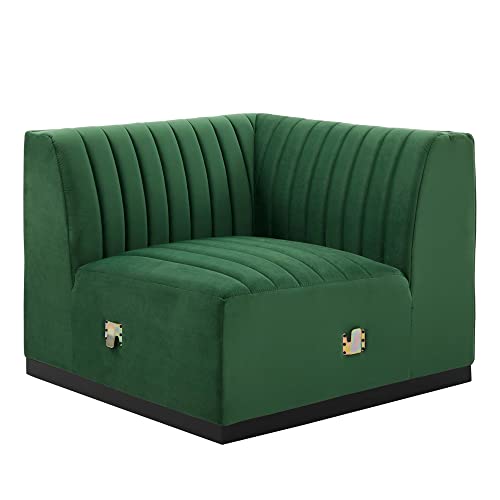 Modway Conjure Modern Channel Tufted Velvet Right Corner Chair in