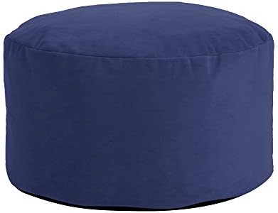 Howard Elliott Collection Round Pouf Ottoman Foot Rest with Cover, Stuffed Round Foot Stool Filled with Polyester Fiber, Soft Seating for Living Room and Bedroom, 22 x 22 x 12 Inch, Bella Royal