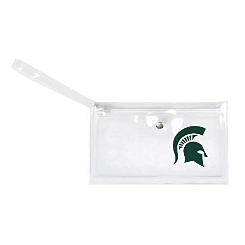 Image of NCAA Michigan State Spartans Unisex Ncaancaa Ticket Wristlet, Clear, 9 inch by 5.25 inch