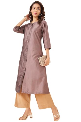 Image of Rangmanch By Pantaloons Women's Rayon Solid Regular Kurtas