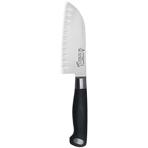 Messermeister San Moritz ElitÃ Kullenschliff Santoku Knife, Black, 5-Inch