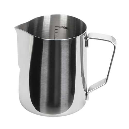 Bricco Latte Brocca for schiuma di caffè da 350/600 ml in acciaio inossidabile con misurazione interna, tazza for latte art barista(350ml)