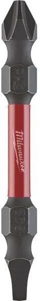 (3)- Replacement for Milwaukee Shockwave #2 Phillips & #2 Square Recess Power Double-End Bit